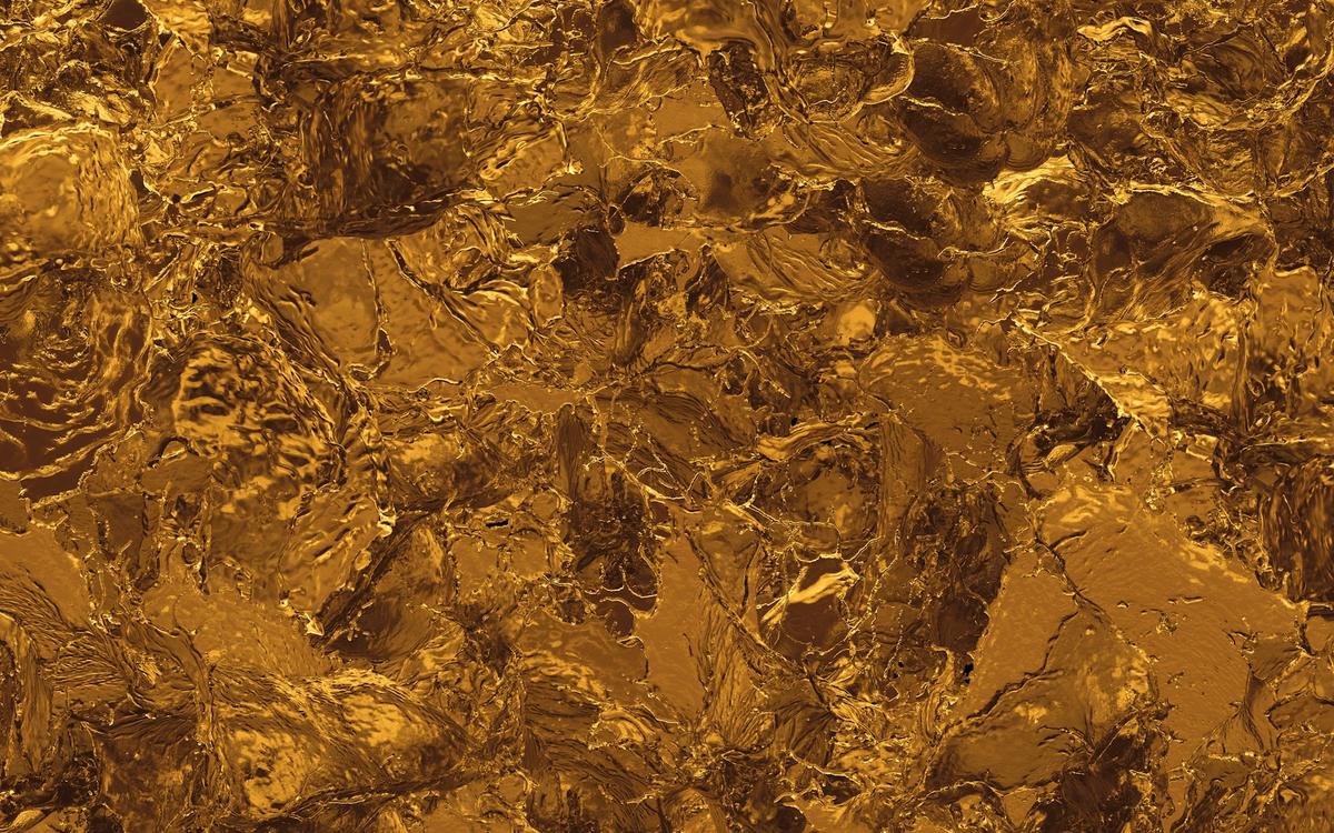 Foiță metalică aurie, șifonată, cu reflexii calde