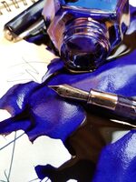 Tus Indian ink si tusuri colorate
