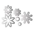 D - 658621 Set 6 cuttere Framelits + 5 stampile - Flowers, Star - Sizzix