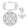 7 - 659071 Set 4 cuttere Thinlits - Ornate Flowers & Tag - Sizzix