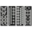 KSFD-12B - Abtibild transferabil pt. textile - flori albe - 10x30cm - KI-SIGN