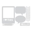 8 - 659767 Set 6 cuttere Thinlits TAIE SI EMBOSEAZA - I Heart This - Sizzix