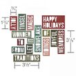 10 - 660976 Set 16 cuttere Thinlits TAIE SI EMBOSEAZA - Holiday Words 2 Block - Sizzix