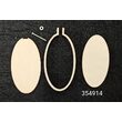 Mini gherghef oval pentru broderie/Pandantiv din lemn - ANT-CH