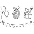 204888497 - Set 4 stampile cauciuc si tus albastru negru - Party - Heyda