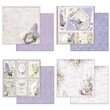 SBBL21 - Bloc 10 coli scrapbooking cu 2 fete, 30.5x30.5cm, 170gr. Lilac flowers - Stamperia