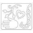 G - 658472 Cutter Sizzlits Large - Flourish, Hand, Heart & Vine - Sizzix