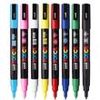 M1483 Marker UNI Posca PC-3M, varf rotund, 0.9-1.3mm, set 8 culori - LEG