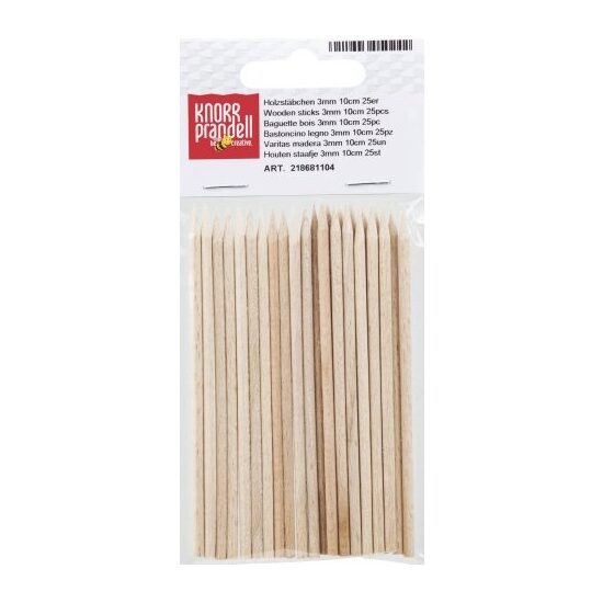 218681104 - Set 25 betisoare lemn natur, 3mm. diam. x 10cm - Knorr