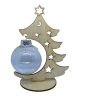 Suport lemn pentru glob 20 x 16 cm - bradut cu stelute - C-ART