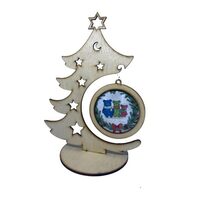 Suport lemn pentru glob 25 x 18 cm - bradut cu stelute - C-ART
