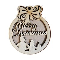 Figurina lemn - Glob - Merry Christmas 2 - C-ART
