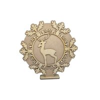 Figurina lemn cu suport - caprioara in fulg - C-ART