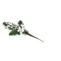 DEC5001 - Crenguta decorativa alba - ilex , brad , bilute - DECO