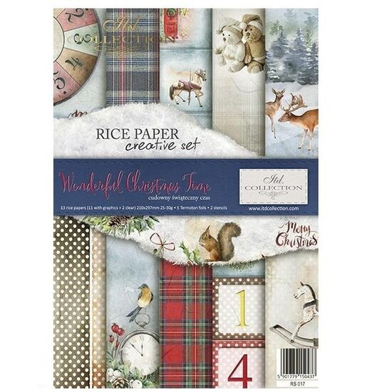 RS017 - Bloc hartie de orez A4 - Wonderful Christmas time - ITD