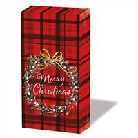 32215565 - Set 10 servetele mini 21.5x22 cm - Christmas Plaid Red - Ambiente