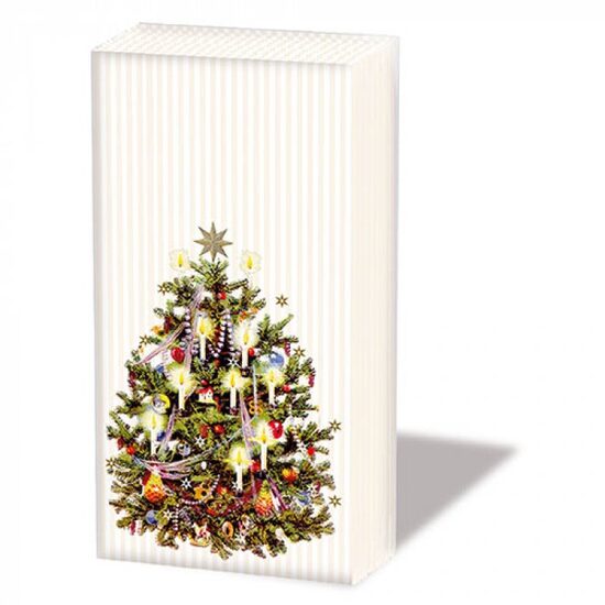 32215345 - Set 10 servetele mini 21.5x22 cm - X-mas tree cream - Ambiente