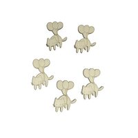 Set 5 figurine lemn - pisica cu baloane - C-ART