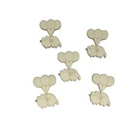 Set 5 figurine lemn - pisica pufoasa cu baloane - C-ART
