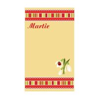 Set 50 cartonase martisor - Martie fond galben M10 - LIBR