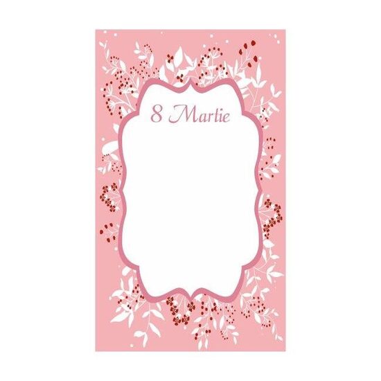 Set 50 cartonase martisor - roz cu flori M1 - LIBR