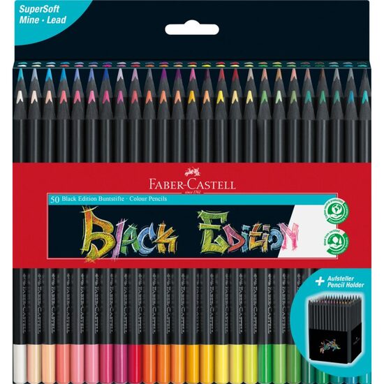FC116450 Creioane colorate 50 culori Black edition - Faber Castell