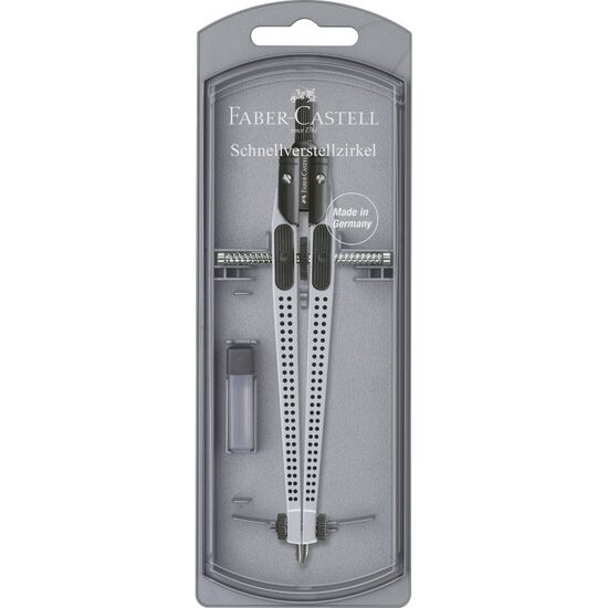 FC174472 Compas quick-set grip argintiu - FABER-CASTELL