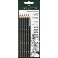 FC117897 Blister 6 buc creion grafit aquarell + pensula - FABER-CASTELL