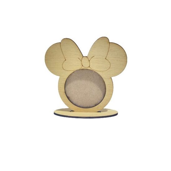 Stand cu poza - Minnie Maus - 15 x 15 - loc pt poza 8cm - Cedru + HDF - C-ART
