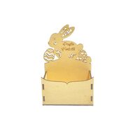 Cosulet pt flori - iepuras cu ou - paste fericit! - 20x15x7 - Cedru - C-ART
