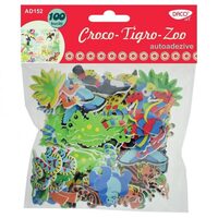 AD152 - Set 100 figurine foam - croco , tigro , zoo - DACO