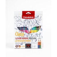 609010 HEYKKA crayons Classy doublesided triangle with a sharpener, 24 pcs/pack