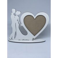 Rama Casatorie - Inima - 20x16- Poza de 9x11 - HDF ALB - C-ART
