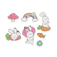 KSZK-025 DIAMOND ART KIT STICKERS - PLAYFUL BUNNY