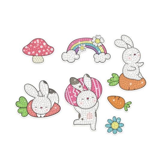 KSZK-025 DIAMOND ART KIT STICKERS - PLAYFUL BUNNY