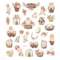 DPNK-161 GLITTER STICKERS - COUNTRY EASTER, 28 PCS