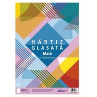 Bloc hartie glasata mata , A4 , 10 culori, 10 file, 80 gr - LIBR