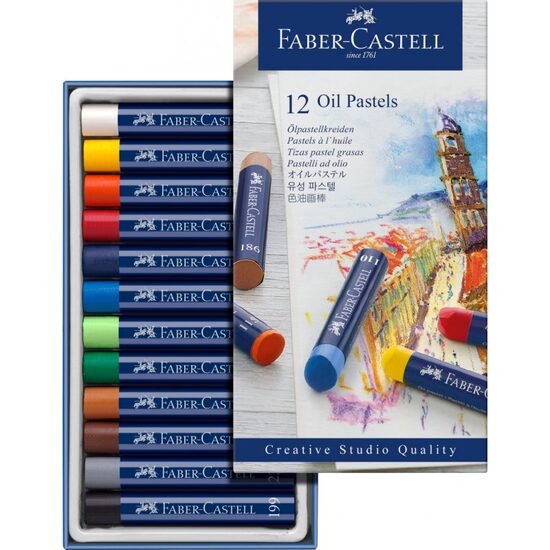 FC127012 Creioane ulei pastel 12 culori Faber-Castell