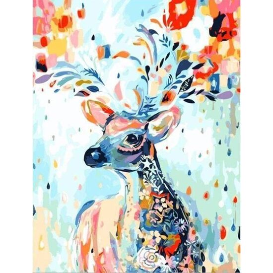 LICHIDARE STOC - PN137-Y Set pictura pe numere Colorful Deer Watercolor - F-ART