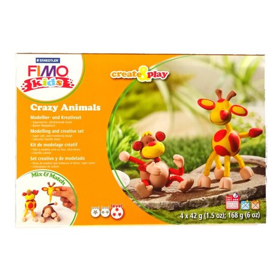 8033-06 Set modelaj fimo kids maimute si girafe