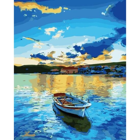 PN1197-Y Set pictura pe numere Small boat at Sunrise - F-ART