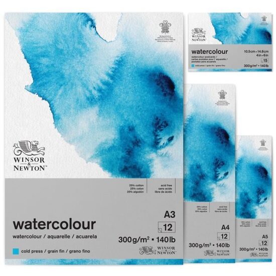 Bloc 12 coli pentru acuarela, 300gr , 25% bumbac - Winsor & Newton
