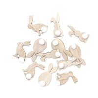 DPDN-172 - Set 12 figurine lemn natur - iepurasi autoadezivi - Dp Craft