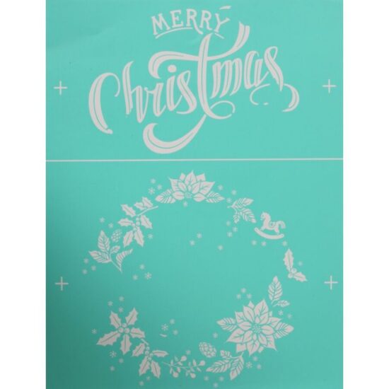 41078 Sablon autoadeziv din matase plasticata, Christmas wreath - Pentart