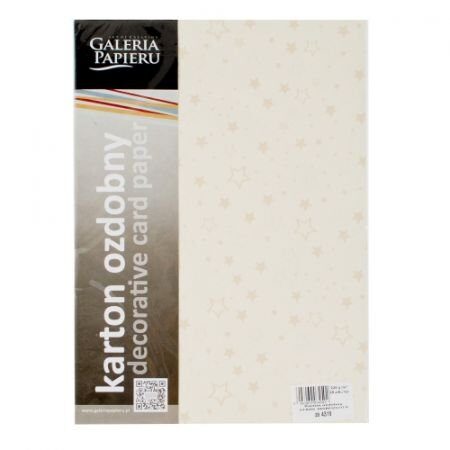 204319 Set 20 buc cartoane decorative A4 220 gr stars light gold - Galeria Papieru
