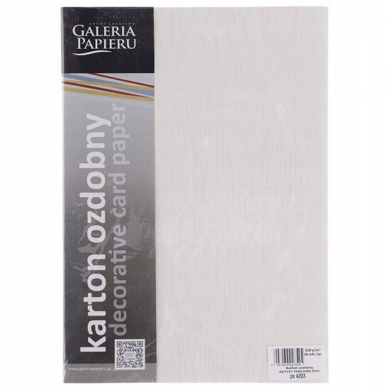 204203 Set 20 buc cartoane  A4 220 gr Batist diamond white
