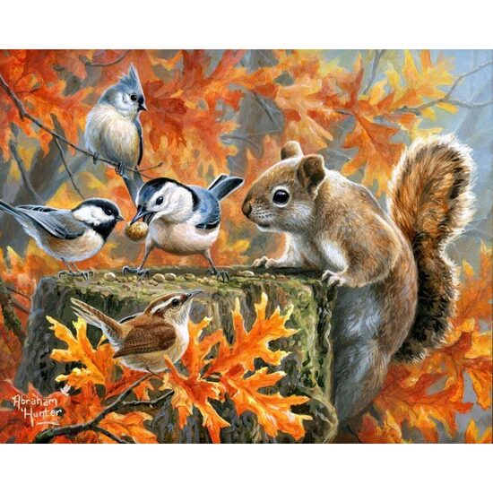 FA10004-Y Paint by numbers Figured_Art Mischievous Squirrel 40x50cm already framed