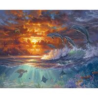 FA10011-Y Paint by numbers Figured_Art Ocean and Sunset 40x50cm already framed