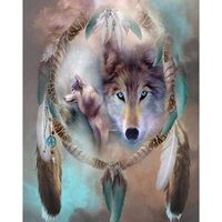 LICHIDARE STOC - PN932-Y Set pictura pe numere Wolves and Feathers - F-ART
