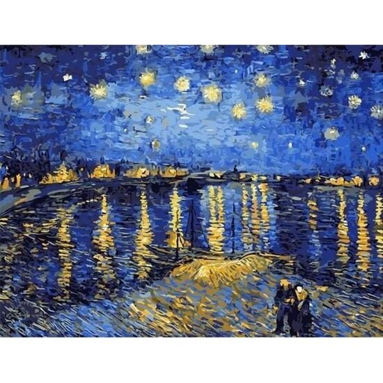 LICHIDARE STOC - PN803-Y Set pictura pe numere Van Gogh Starry Night over the Rhone - F-ART